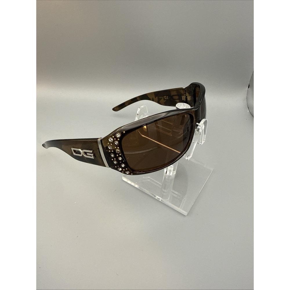DG Bling NEW Designer Sunglasses Brown Tortoise Frame Crystals DG Logo Glamour